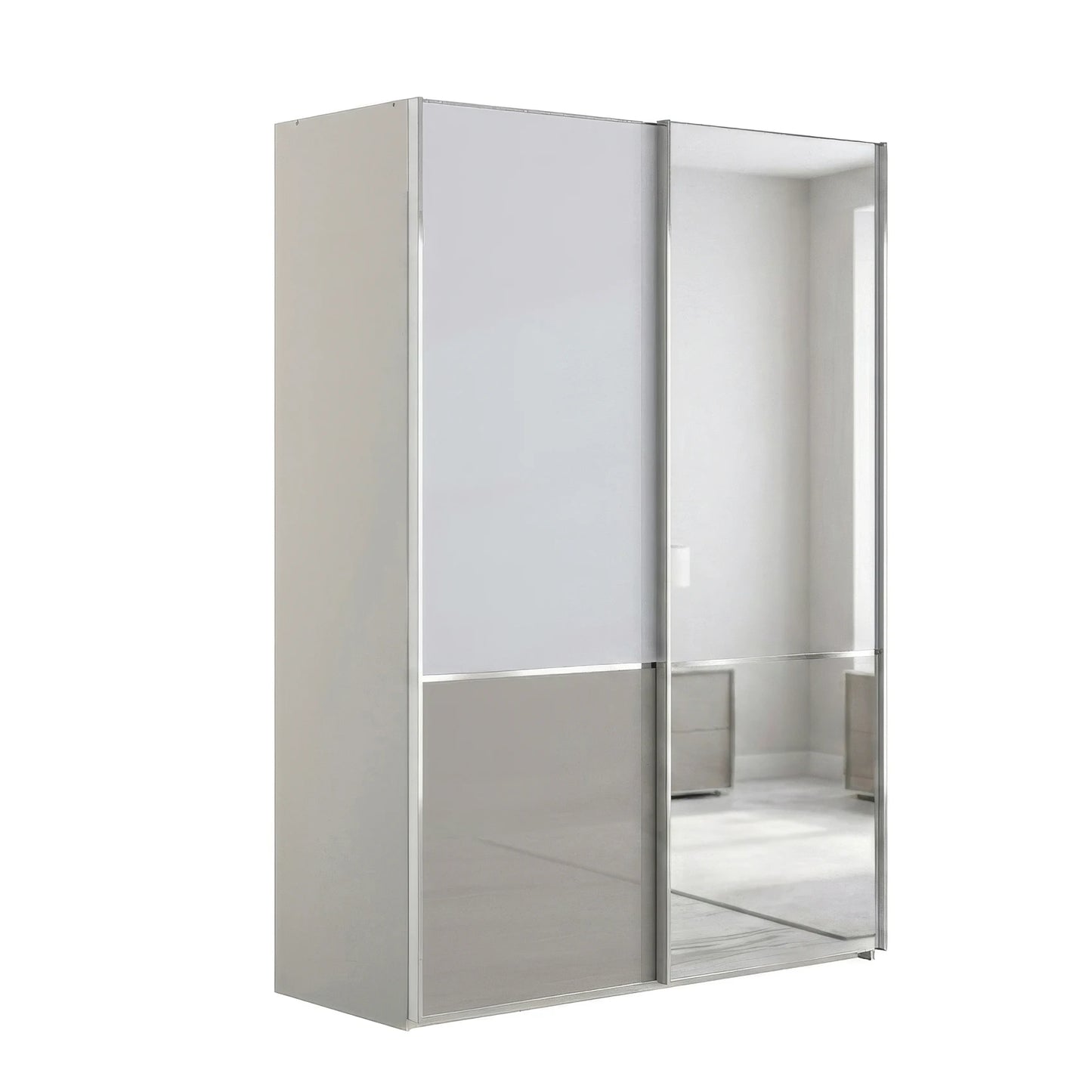 Wiemann Santa 150cm 2 Doors Sliding Wardrobe in White and Pebble Grey