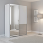 Wiemann Santa 150cm 2 Doors Sliding Wardrobe in White and Pebble Grey