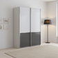 Wiemann Santa 150cm 2 Doors Sliding Wardrobe in White and Pebble Grey