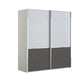 Wiemann Santa 200cm 2 Doors Sliding Wardrobe in White & Pebble Grey