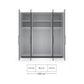Wiemann Stylo 4 Door 200cm Wardrobe – Graphite & Glass Front - Interior View With Dimensions