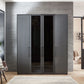 Wiemann Stylo 4 Door 200cm Wardrobe – Graphite & Glass Front - Styled in a Room