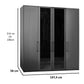 Wiemann Stylo 4 Door 200cm Wardrobe – Graphite & Glass Front - Dimensions