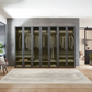Wiemann Stylo 7 Door Hinged Transparent Black Glass Wardrobe Width 350cm , available in two heights 216cm or 236cm