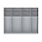 Interior of Wiemann Stylo 6 Door Wardrobe Graphite & Transparent Glass Front - W250cm