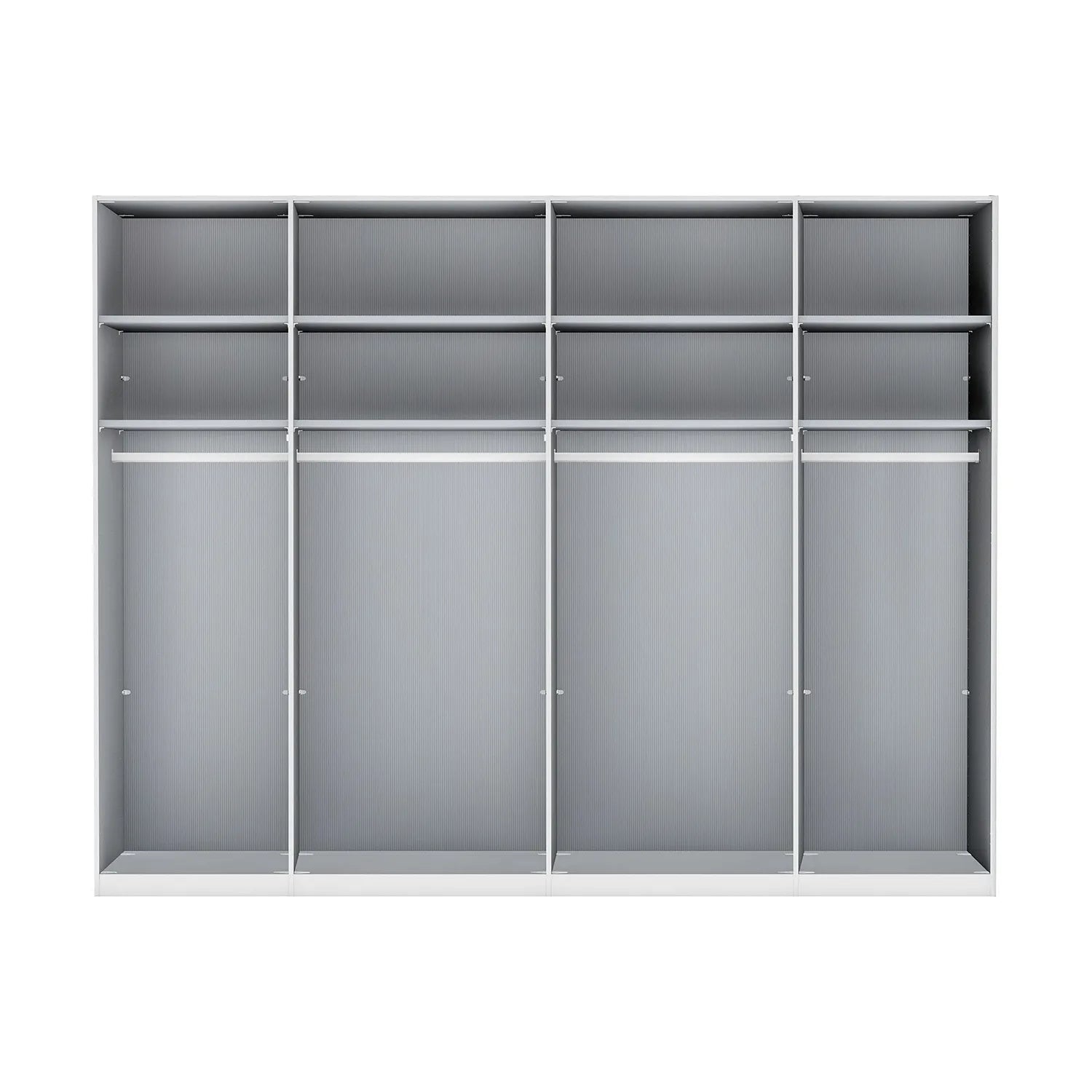 Interior of Wiemann Stylo 6 Door Wardrobe Graphite & Transparent Glass Front - W250cm