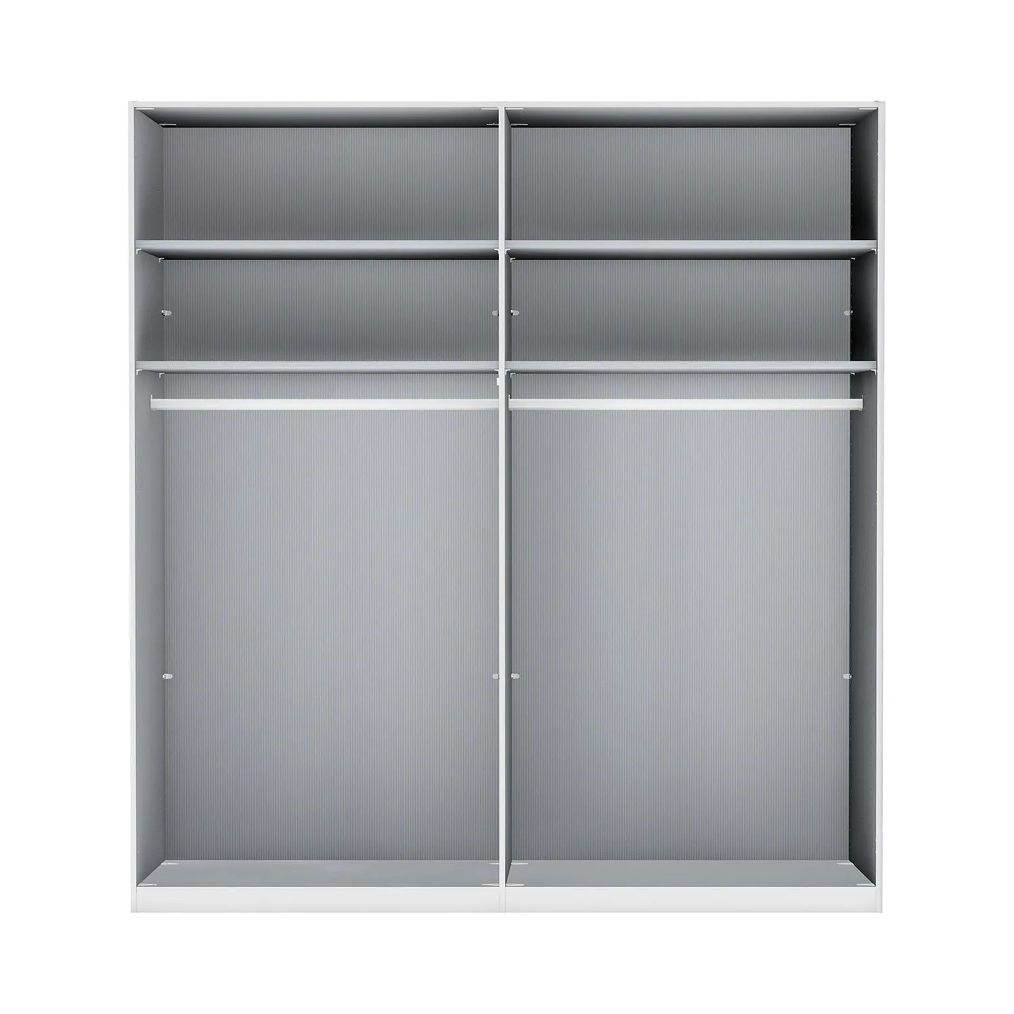 Interior of Wiemann Stylo Transparent Black Glass 4 Door Wardrobe Width 200cm Height 216cm or 236cm 