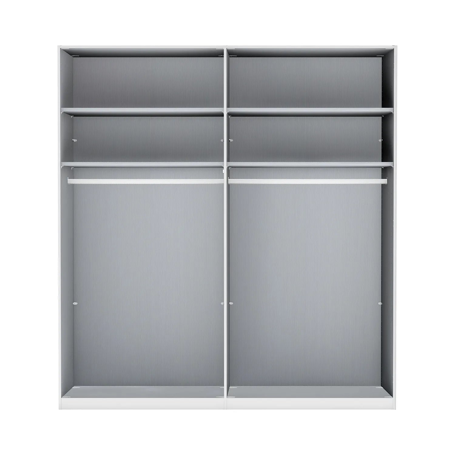 Interior of Wiemann Stylo Transparent Black Glass 4 Door Wardrobe Width 200cm Height 216cm or 236cm 