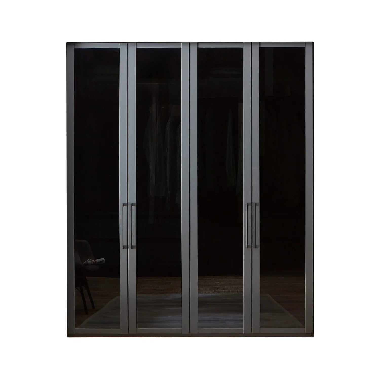 Black Glass Front Wiemann Premium 4 Door Wardrobe