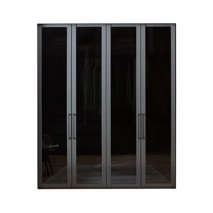 Black Glass Front Wiemann Premium 4 Door Wardrobe