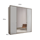 Torino 4 Door Hinged Oak and White Glass Wardrobe 