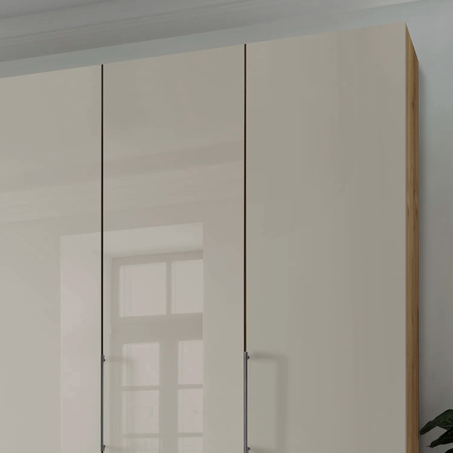 Templin 2000 Bianco Oak Carcase 6 Door 6 Drawer Wardrobe - W300cm - Closeup View