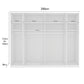 Templin 2000 Bianco Oak Carcase 6 Door 6 Drawer Wardrobe - W250cm - Interior View With Dimensions