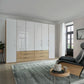 Templin 2000 Bianco Oak Carcase 6 Door 6 Drawer Wardrobe - W300cm - Styled in a Living Room