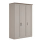 Wiemann Truro 150cm Wide 3 Door Hinged Wardrobe in Pebble Grey With Oak Cornice 