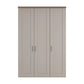 Wiemann Truro 150cm Wide 3 Door Hinged Wardrobe in Pebble Grey With Oak Cornice 