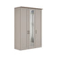 Wiemann Truro 150cm Wide 3 Door Hinged Wardrobe in Pebble Grey With Oak Cornice and Middle Mirror door
