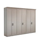 Wiemann Truro Large 6 Door Hinged Wardrobe in Pebble grey colour with Oak Cornice Width 300cm Height 220cm