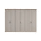 A six-door Wiemann Truro wardrobe or closet cabinet in a Pebble gray finish, featuring recessed panel doors and slim vertical handles, shown against a plain white background.