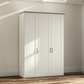 Wiemann Truro 150cm Wide 3 Door Hinged Wardrobe in White With Oak Cornice 