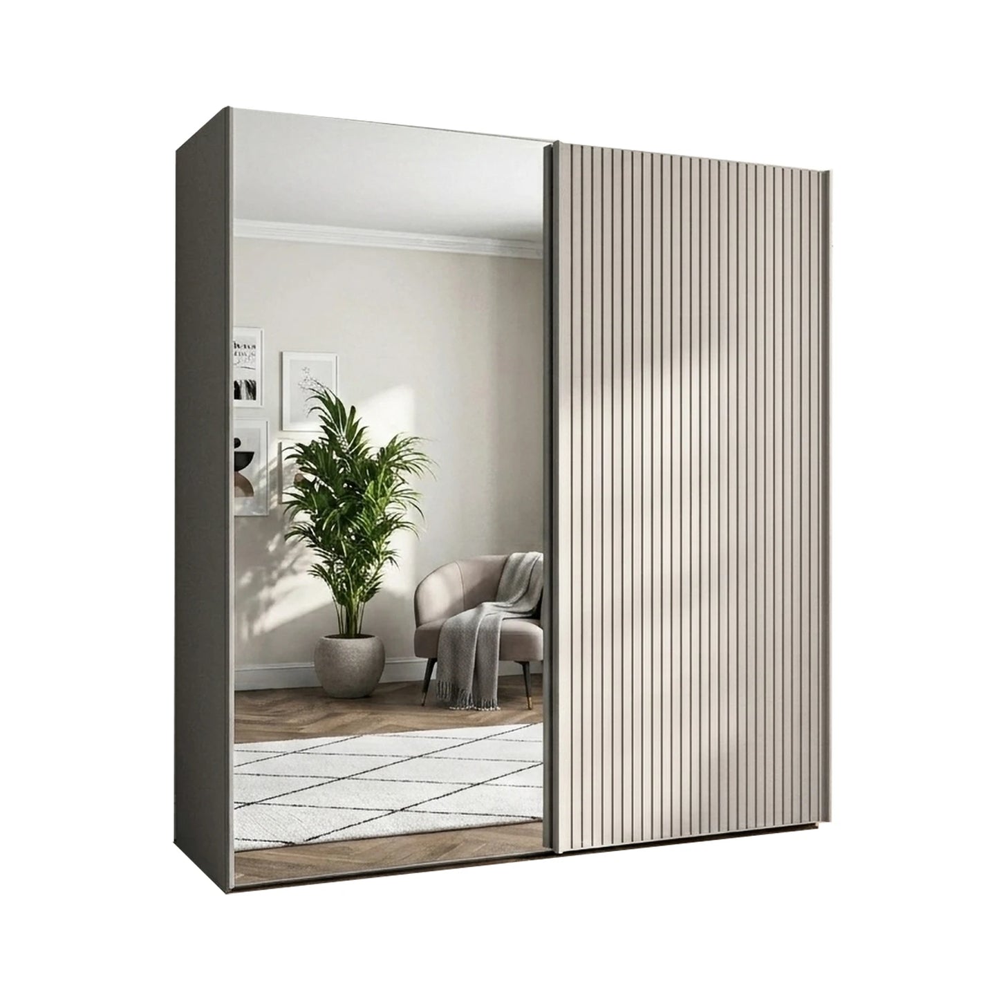 Wiemann Tulsa 200cm Sliding Door Wardrobe With Mirror 