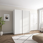 Wiemann Tulsa Small White Sliding Wardrobe with Decking width 150cm