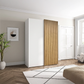 Wiemann Tulsa Small 150cm White Sliding Wardrobe with Decking