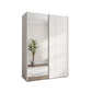 Wiemann Tulsa White Small 2 Door Sliding Wardrobe with Decking and Mirror Doors - Width 150cm