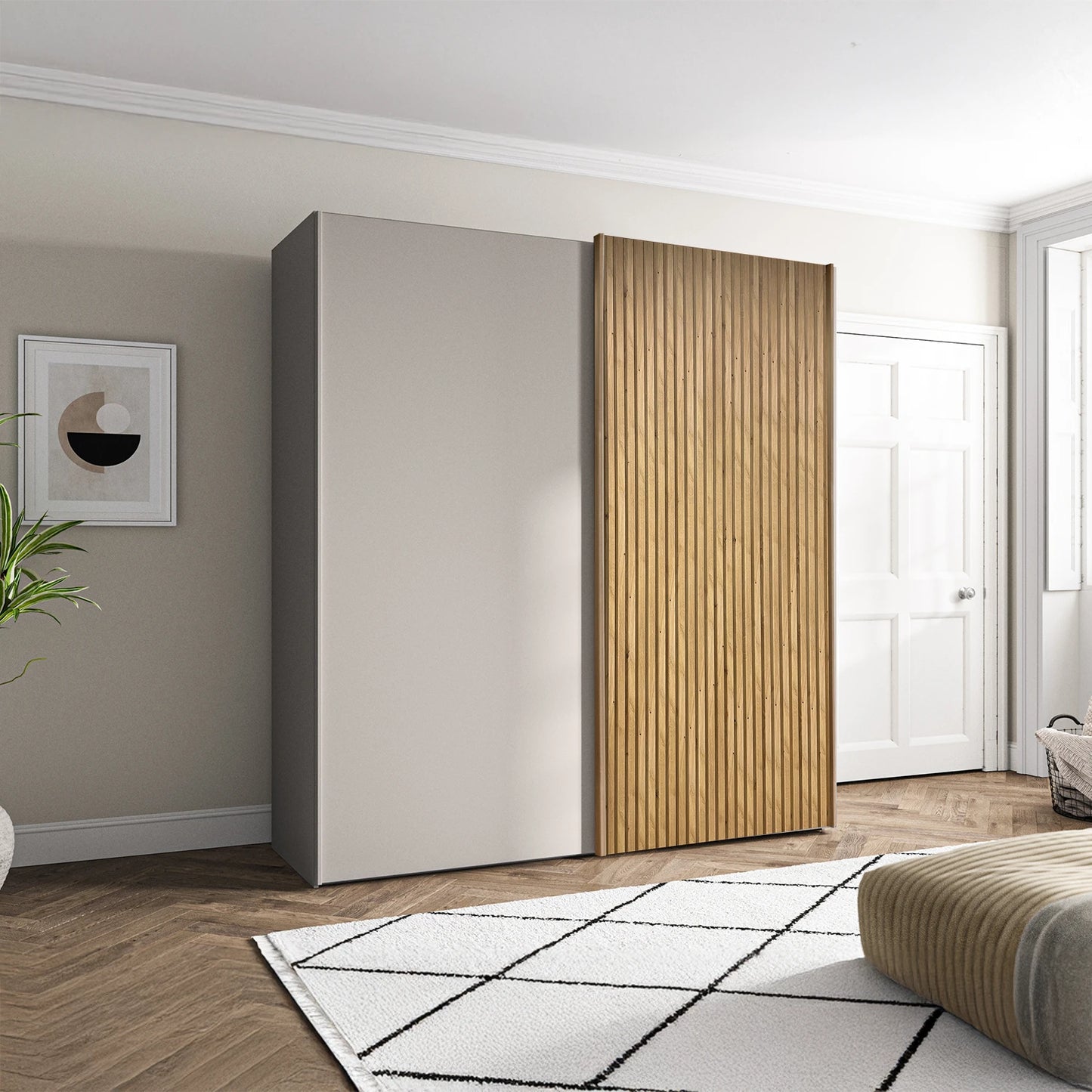 Tulsa Pebble Grey 2 Door Sliding Wardrobe