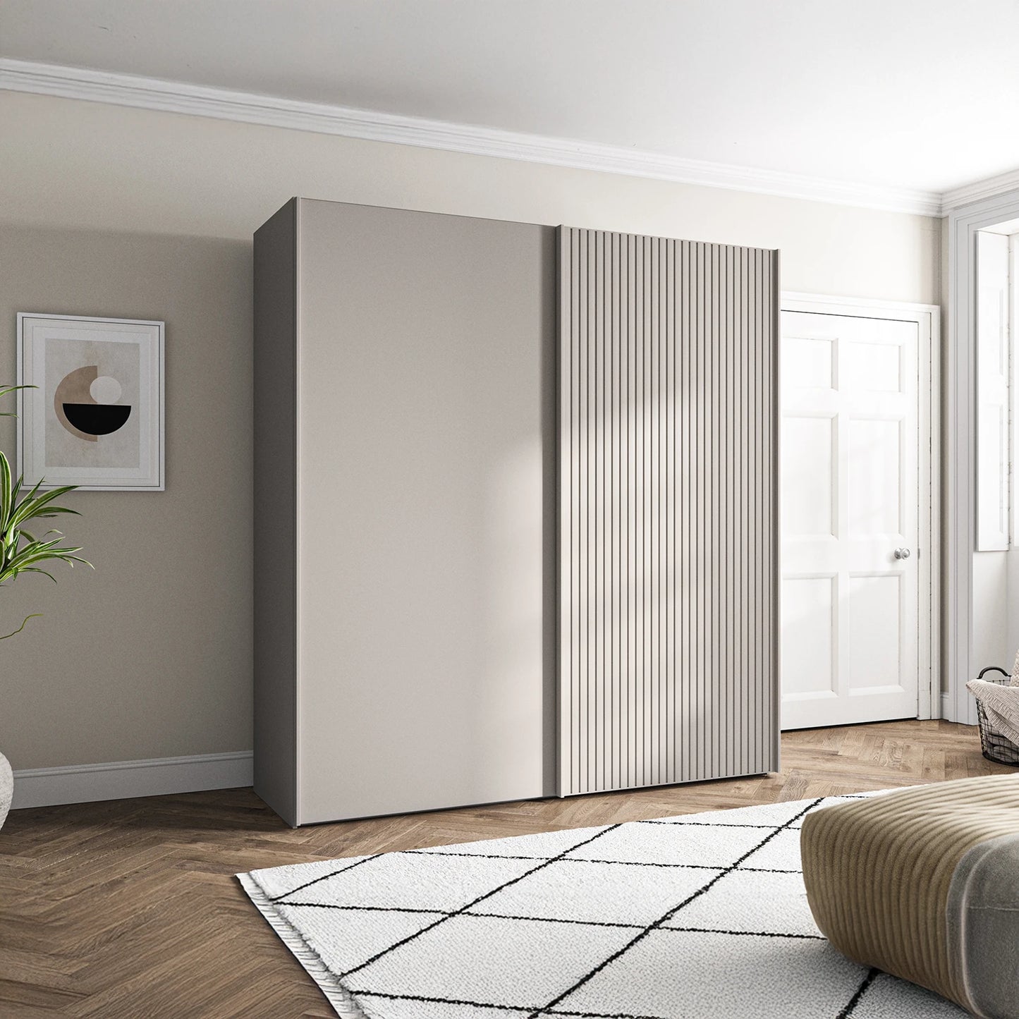 Wiemann 200cm Tulsa Sliding Door Wardrobe with Decking on One Door