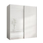 Wiemann Tulsa Small White Glass Sliding Wardrobe with Decking Width 200cm