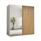 Wiemann Tulsa White 2 Door Sliding Wardrobe with Oak Decking and Mirror Doors - Width 200cm