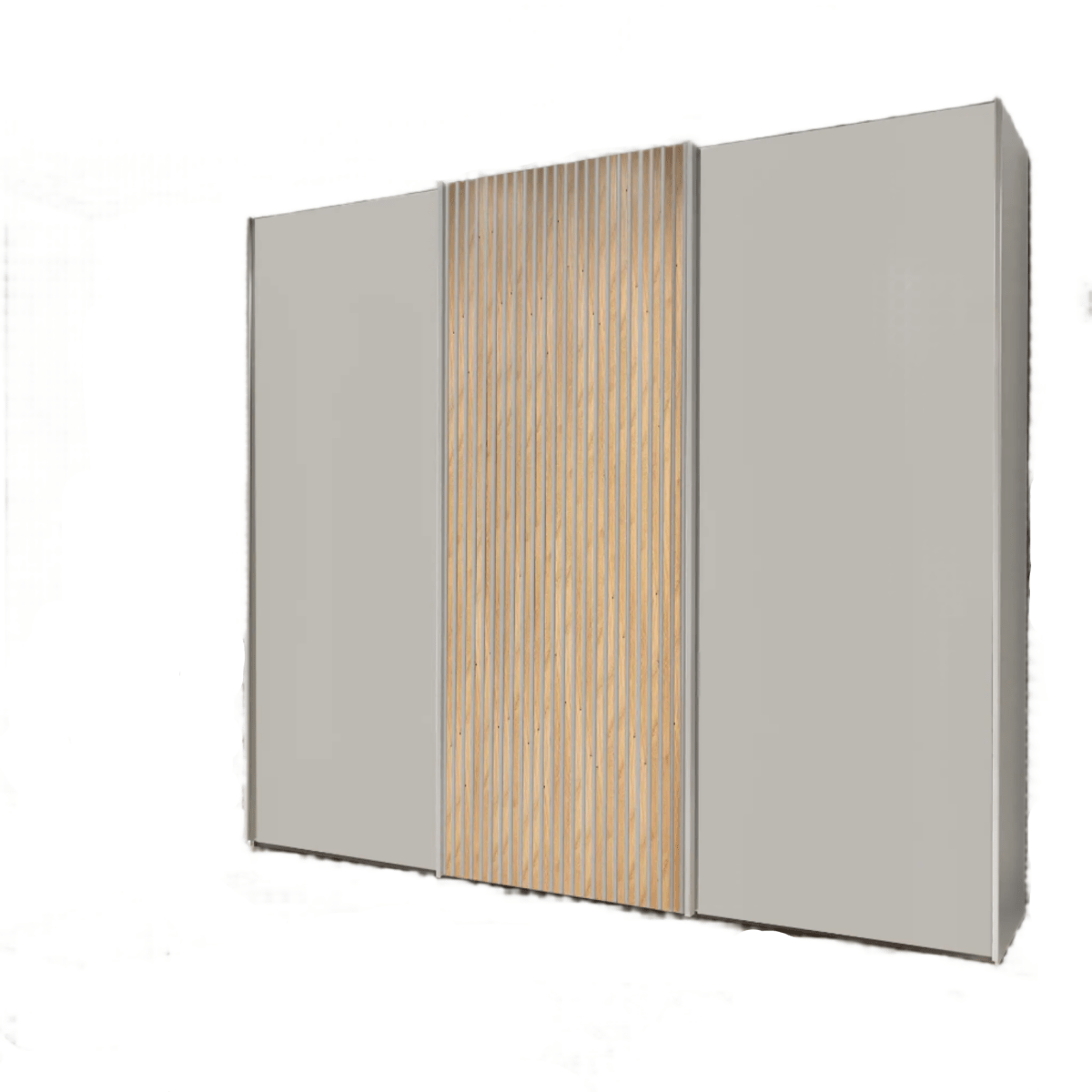 Tulsa 3 Door Decor Champagne Sliding Door Wardrobe with Oak Decking 