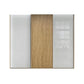 Tulsa 3 Door White Glass Sliding Door Wardrobe with Oak Decking