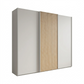 Tulsa 3 Door Decor Champagne Sliding Door Wardrobe with Oak Decking