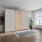 Tulsa 3 Door Decor Champagne Sliding Door Wardrobe with Oak Decking
