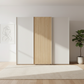 Tulsa 3 Door Decor Champagne Sliding Door Wardrobe with Oak Decking