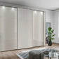 Tulsa 3 Door Champagne Glass Sliding Door Wardrobe with Decking 