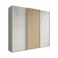Tulsa 3 Door Champagne Glass Sliding Door Wardrobe with Decking