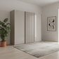 Tulsa 3 Door Champagne Glass Sliding Door Wardrobe with Decking