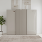 Tulsa 3 Door Champagne Glass Sliding Door Wardrobe with Decking