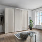 Tulsa 3 Door Champagne Glass Sliding Door Wardrobe with Decking