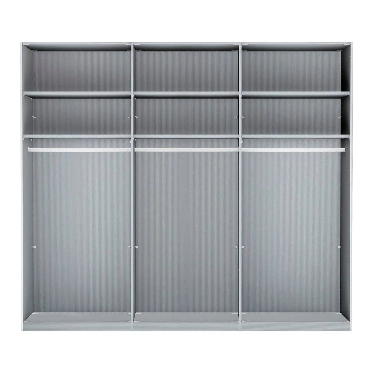 Tulsa Large 3 Door Wardrobe With Mirror and Bianco Oak Decking 