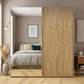 Tulsa Bianco Oak Double Freestanding Mirrored Wardrobe