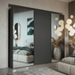 Tulsa Graphite Large 3 Door Wardrobe With Mirror and Decking Door