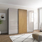 Tulsa Pebble Grey Glass 3 Door Sliding Wardrobe with Decking