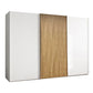 Wiemann Tulsa White 3 Door Sliding Wardrobe with Oak Decking on the Middle Door , width 300cm