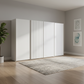 Wiemann Tulsa Large White  Sliding Wardrobe with Decking on Middle  Door - Width 400cm