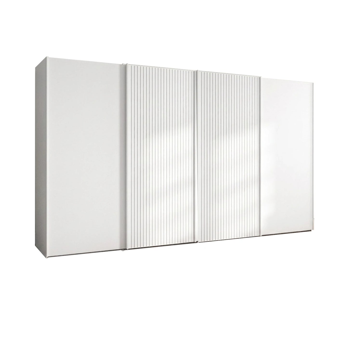 Wiemann Tulsa White 4 Door Sliding Wardrobe with Decking on the Middle Door 