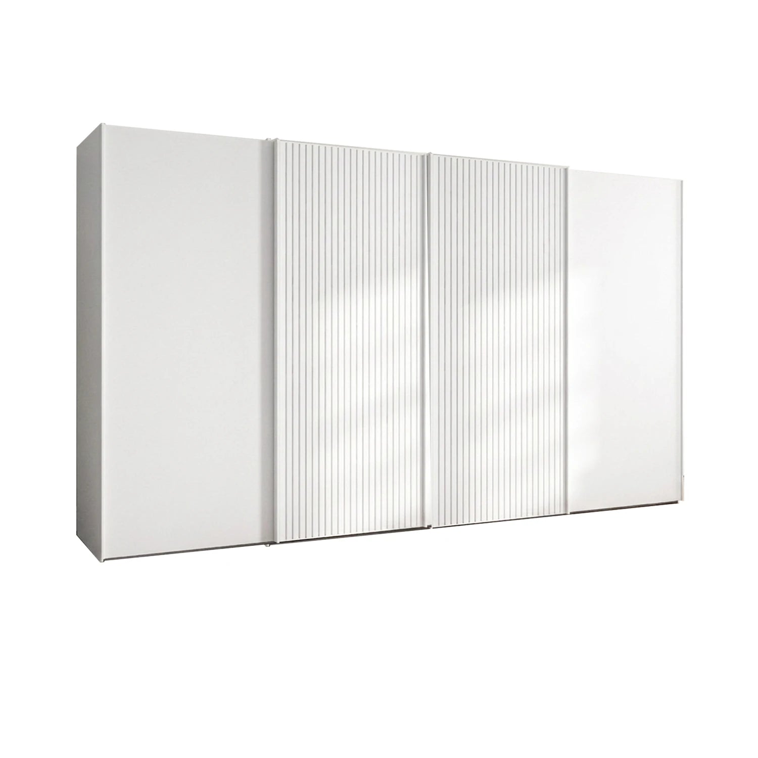 Wiemann Tulsa White 4 Door Sliding Wardrobe with Decking on the Middle Door 
